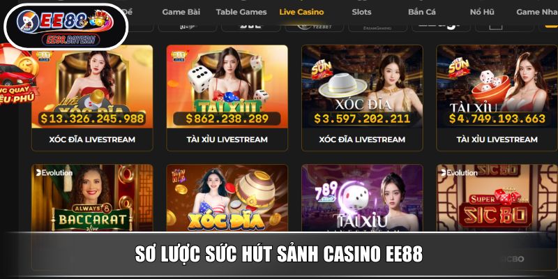Sơ lược sức hút sảnh Casino EE88