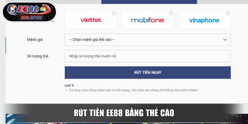 Rút Tiền EE88 Hướng Dẫn Chi Tiết Cho Cược Thủ Mới Nhập Môn 3 Rút tiền EE88 bằng thẻ cào