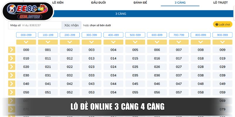 Lô Đề Online EE88 Chinh Phục Vận May Và Rinh Tiền Tỷ Cho Cược Thủ 3 Lô đề online 3 càng 4 càng